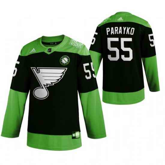 Men St.Louis Blues #55 Colton Parayko Green 2020 Adidas Jersey