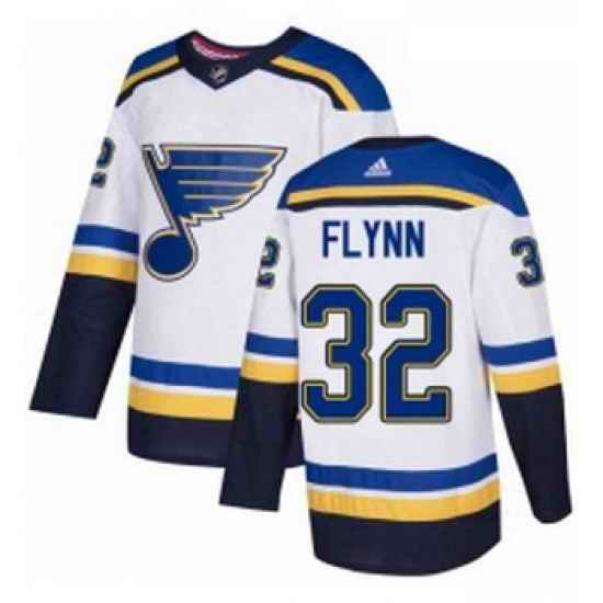 Youth Adidas St Louis Blues #32 Brian Flynn Authentic White Away NHL Jersey