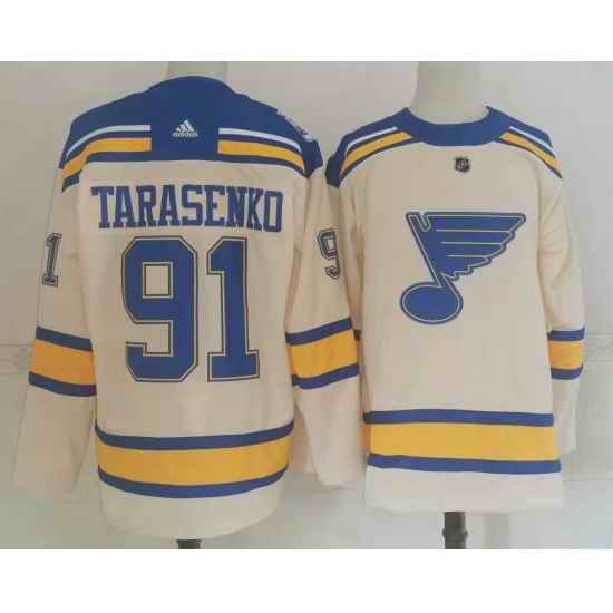 Men St Louis Blues #91 Vladimir Tarasenko Cream 2022 Winter Classic Authentic Jersey