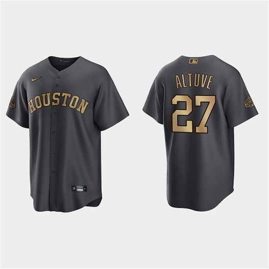 Men Houston Astros #27 Jose Altuve 2022 All Star CharcoalCool Base Stitched Baseball Jersey