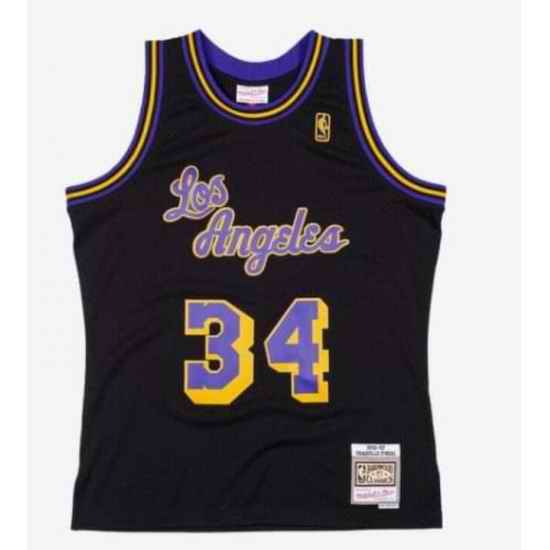 Men Los Angeles Lakers #34 Shaq O Neal Mitchell Ness Jersey
