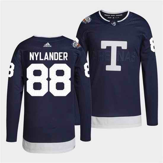 Men Toronto Maple Leafs #88 William Nylander 2022 Heritage Classic Navy Stitched jersey