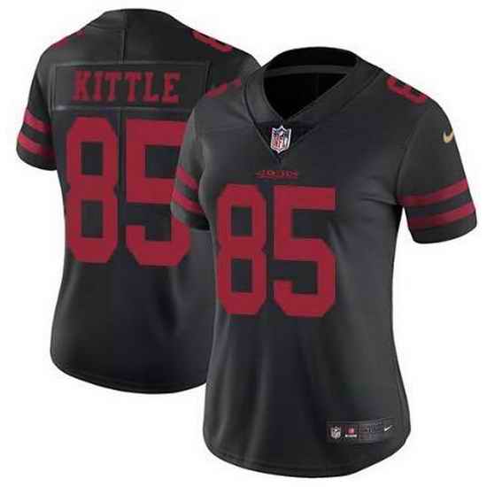 Women Nike San Francisco 49ers #85 George Kittle Black Vapor Untouchable Limited NFL Jersey