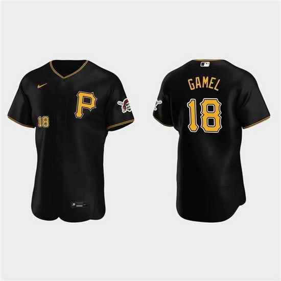 Men Pittsburgh Pirates #18 Ben Gamel Black Flex Base Stitched Jerse