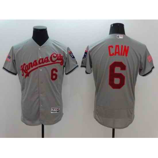 Men Kansas City Royals #6 Cain Grey Elite 2022 MLB Jersey->kansas city royals->MLB Jersey