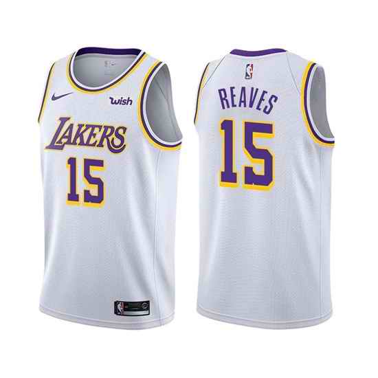 Men Los Angeles Lakers #15 Austin Reaves White Stitched Jersey
