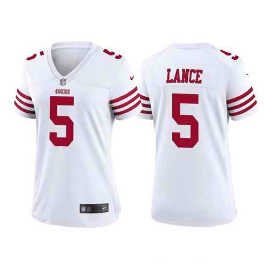 Women San Francisco 49ers #5 Trey Lance White Stitched Jersey