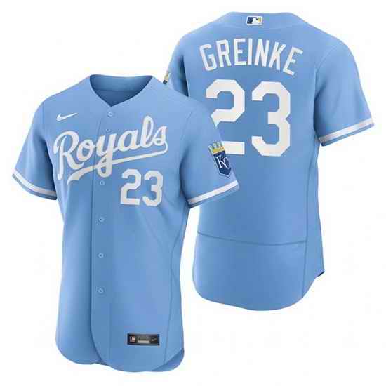 Men Kansas City Royals #23 Zack Greinke Light Blue Flex Base Stitched jersey