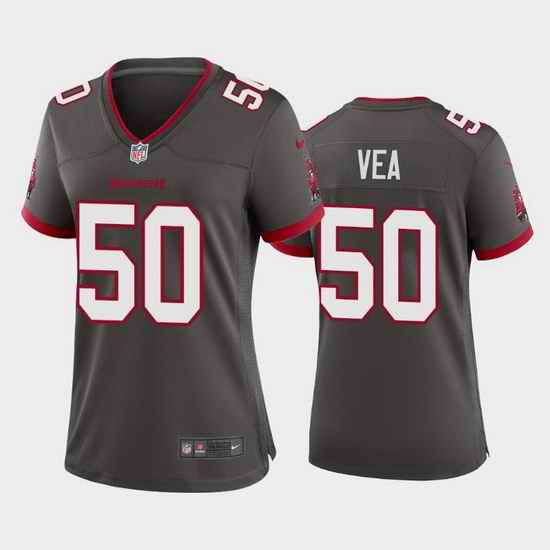 Women Nike Tampa Bay Buccaneers #50 Vita Vea Pewter Alternate Vapor Limited Jersey
