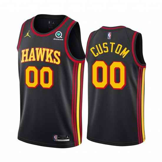 Men Women Youth Toddler Atlanta Hawks Black 2021 Custom Nike NBA Stitched Jersey