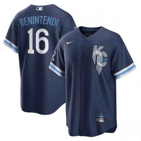 Men Kansas City Royals #16 Andrew Benintendi 2022 Navy City Connect Cool Base Stitched jersey