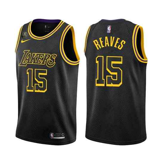 Men Los Angeles Lakers #15 Austin Reaves Black Stitched Jersey