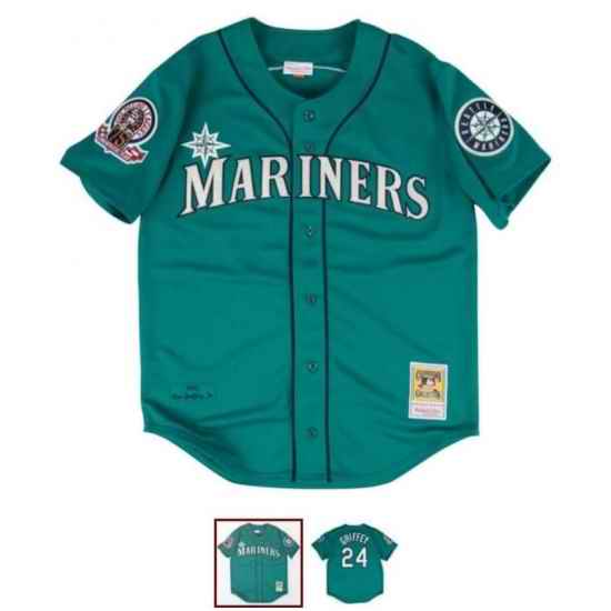 Youth Seattle Mariners Ken Griffey Jr #24 MItchell Ness Stitched Jersey