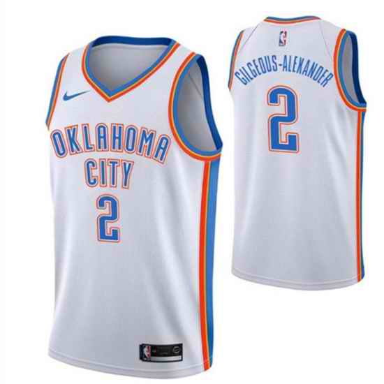 Men Oklahoma City Thunder #2 Shai Gilgeous Alexander White Stitched Basketball Jersey