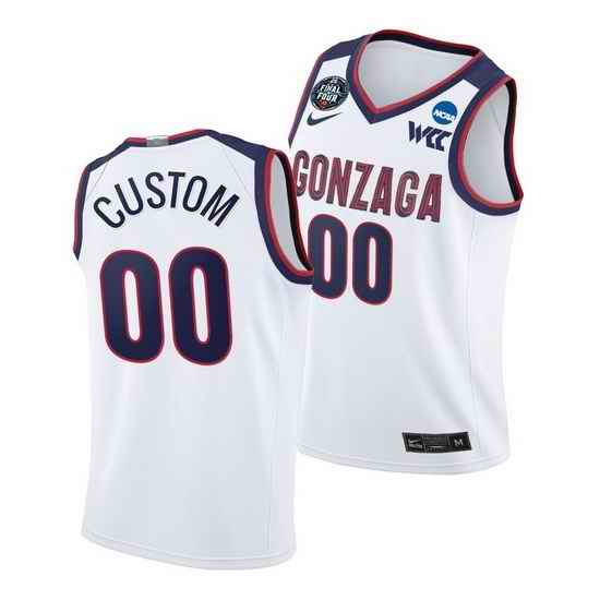 Gonzaga Bulldogs Custom 2021 March Madness Final Four Wcc White Jersey