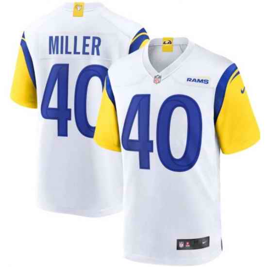 Men Los Angeles Rams Von Miller #40 White Stitched NFL Jersey