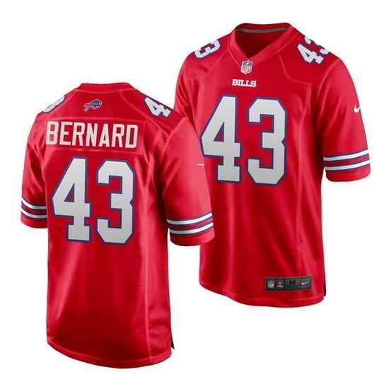 Men Buffalo Bills #43 Terrel Bernard Red Stitched Jersey