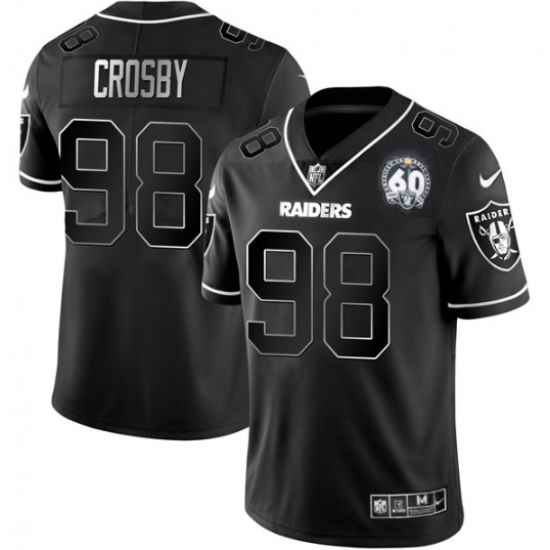 Men Las Vegas Raiders #98 Maxx Crosby Black Shadow Vapor Limited Stitched Jersey