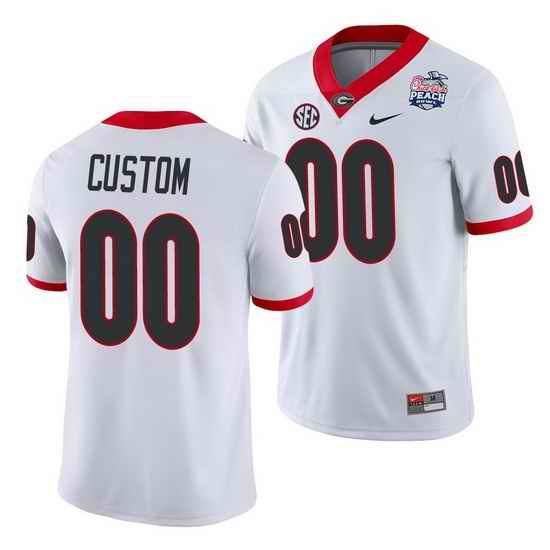 Georgia Bulldogs Custom White 2021 Peach Bowl College Football Jersey