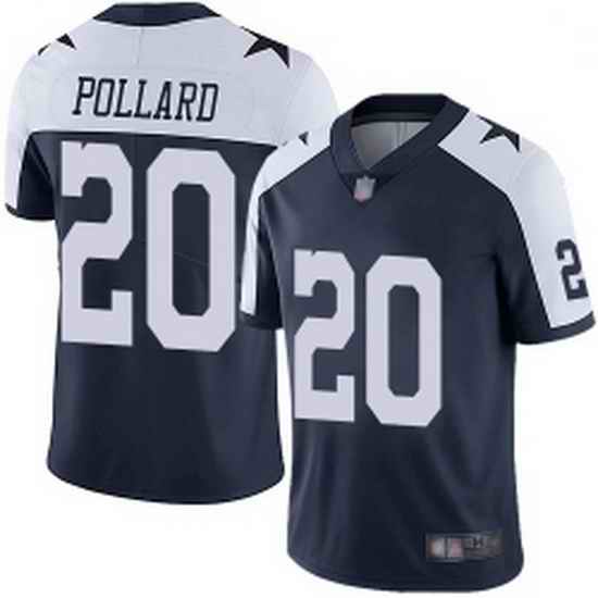 Men Dallas Cowboys #20 Tony Pollard Navy Blue Thanksgiving Stitched Vapor Untouchable Limited Jersey