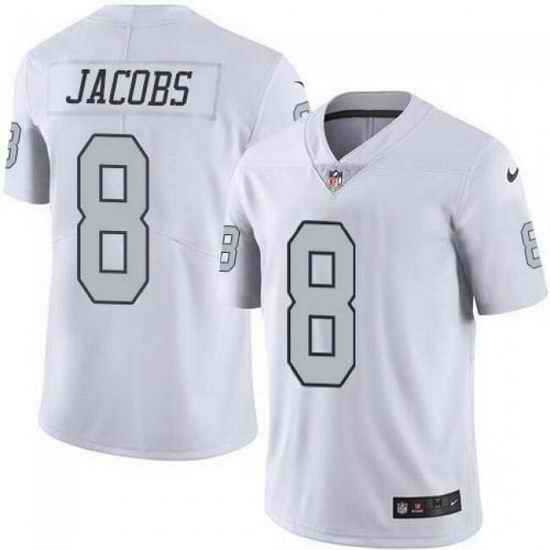 Men Las Vegas Raiders #8 Josh Jacobs White Color Rush Limited Stitched jersey