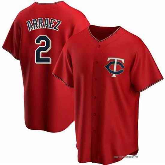 Men Minnesota Twins #2 Luis Arraez Men Nike Red Home 2020 Flex Base Player MLB Jersey