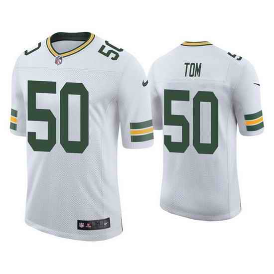 Men Green Bay Packers #50 Zach Tom White Stitched Football Jersey