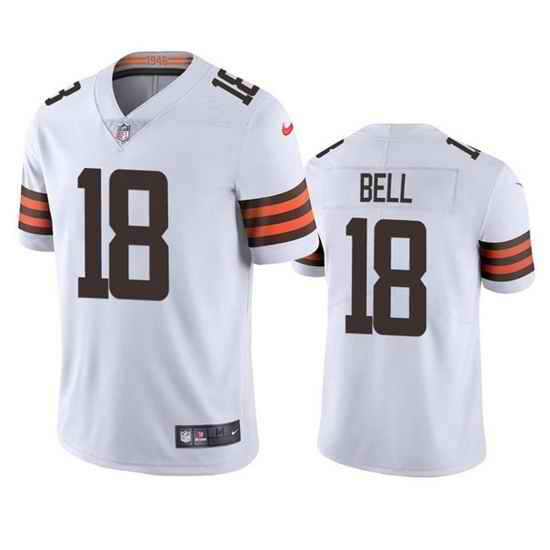 Men Cleveland Browns #18 David Bell White Vapor Untouchable Limited Stitched Jersey