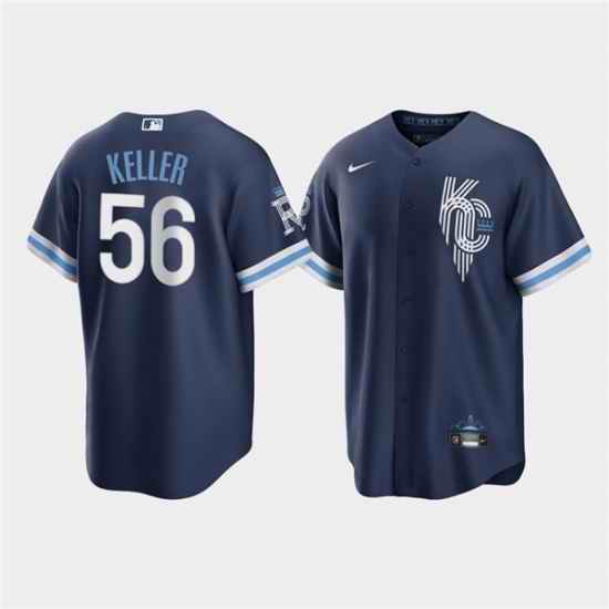 Men Kansas City Royals #56 Brad Keller 2022 Navy City Connect Cool Base Stitched jersey