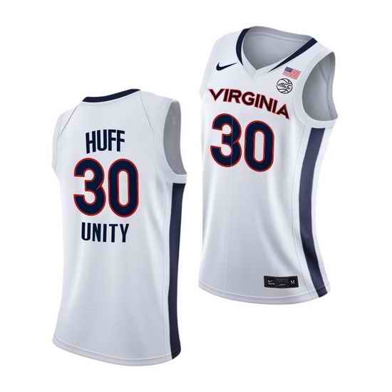 Virginia Cavaliers Jay Huff Virginia Cavaliers White Unity 2021 New Brand Jersey