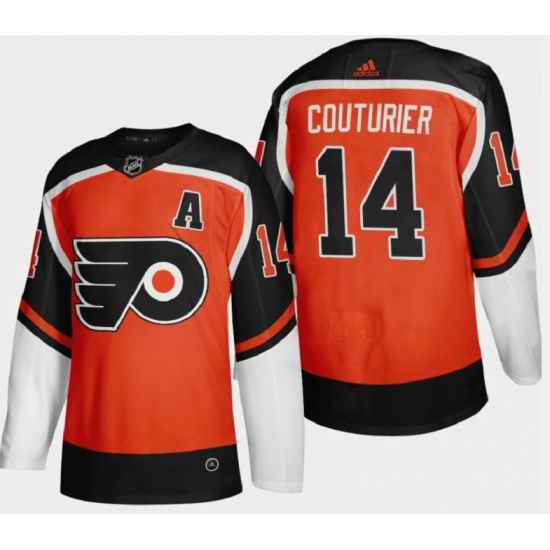 Men Philadelphia Flyers #14 Sean Couturier Orange Stitched NHL Jersey