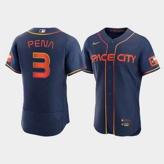 Men Houston Astros #3 Jeremy Pe F1a 2022 Navy City Connect Cool Base Stitched jersey