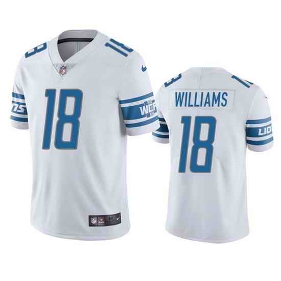 Men Detroit Lions #18 Jameson Williams White Vapor Untouchable Limited Stitched Jersey