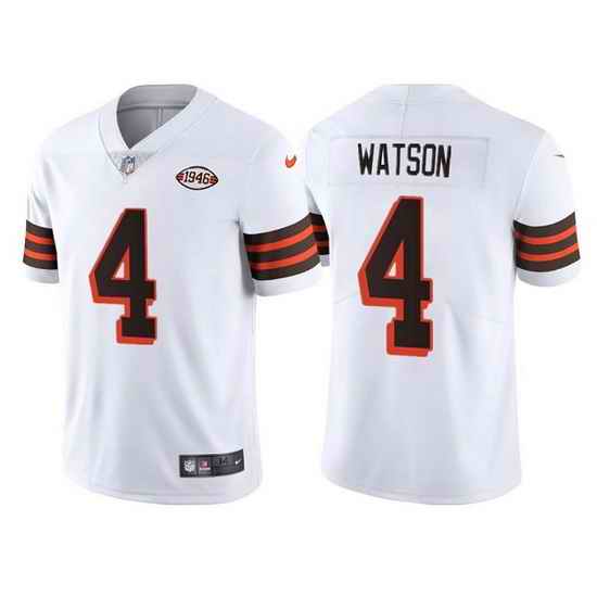 Men Cleveland Browns #4 Deshaun Watson White 1946 Collection Vapor Untouchable Limited Stitched jersey