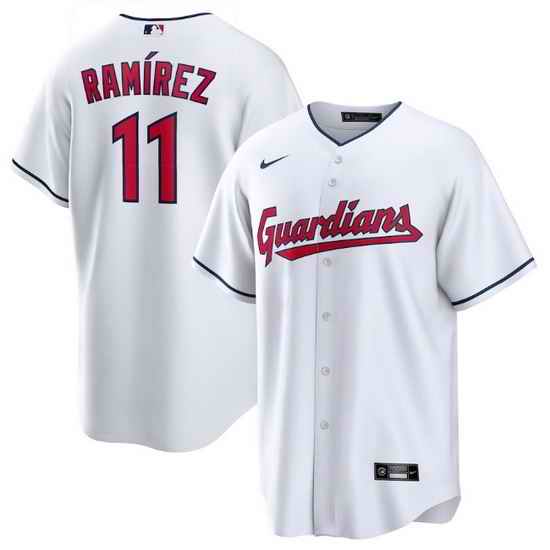 Men Cleveland Guardians #11 Jos E9 Ram EDrez White Cool Base Stitched Baseball jersey