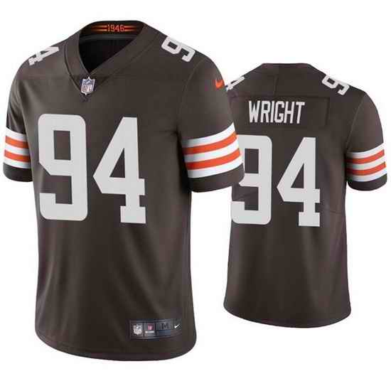 Men Cleveland Browns #94 Alex Wright Brown Vapor Untouchable Limited Stitched Jersey