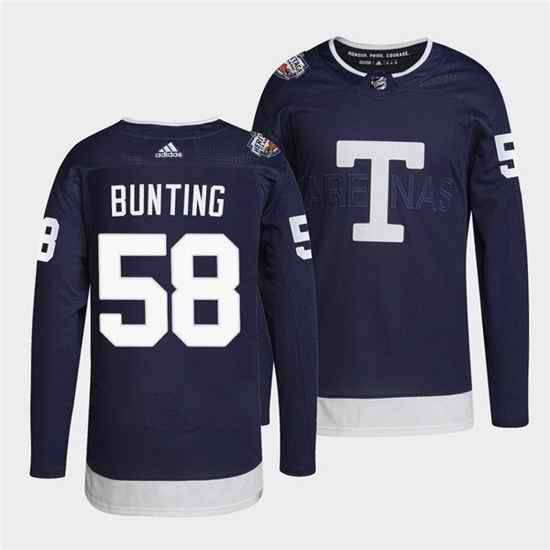 Men Toronto Maple Leafs #58 Michael Bunting 2022 Heritage Classic Navy Stitched jersey