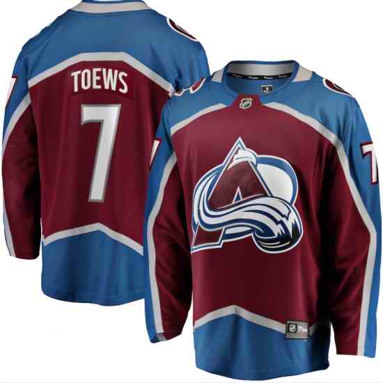 Mens Adidas Colorado Avalanche #7 Devon Toews Burgundy Home Authentic Stitched NHL Jersey