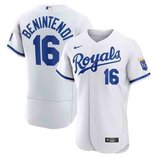 Men Kansas City Royals #16 Andrew Benintendi White Flex Base Stitched Jersey