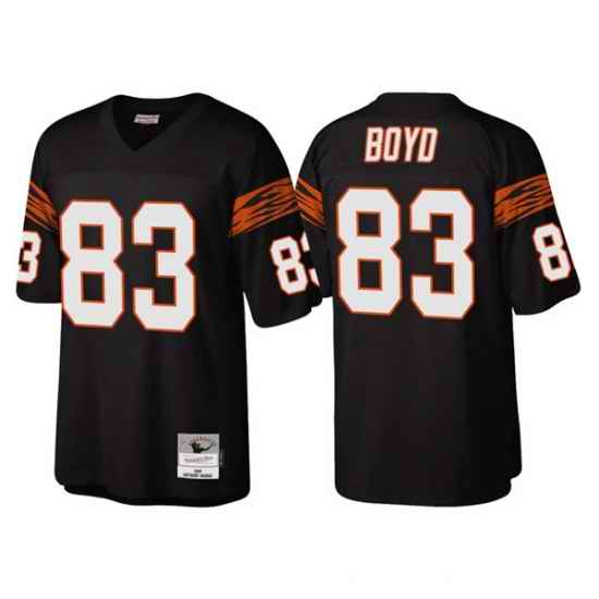 Men Cincinnati Bengals #83 Tyler Boyd Black Throwback Legacy Stitched Jerse