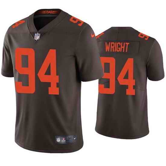 Men Cleveland Browns #94 Alex Wright Brown Vapor Untouchable Limited Stitched Jerseyy