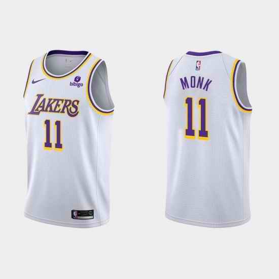 Men Los Angeles Lakers #11 Malik Monk White Stitched Jersey