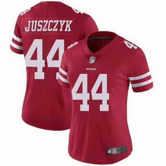 Women San Francisco 49ers Kyle Juszczyk #44 Red Stitched NFL Vapor Untouchable Limited Jersey