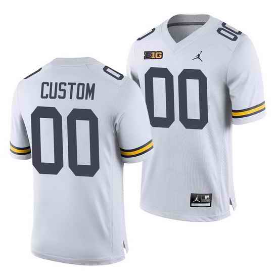 Michigan Wolverines Custom White College Football Men'S Jersey