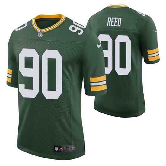 Men Green Bay Packers #90 Jarran Reed Green Stitched Football Jersey