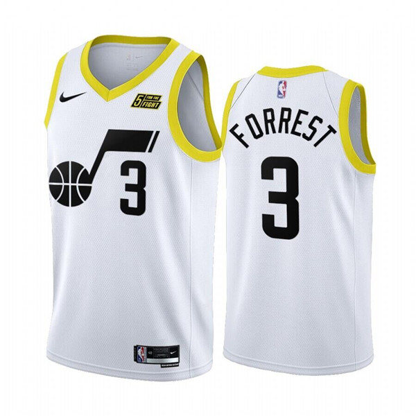 Men's Utah Jazz #3 Trent Forrest White 2022/23 Association Edition Stitched Basketball Jersey->utah jazz jerseys->NBA Jersey