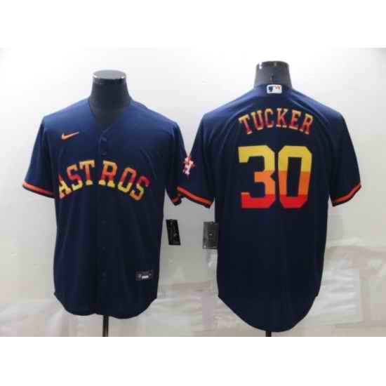 Men Houston Astros #30 Kyle Tucker 2022 Navy Cool Base Stitched Jerse