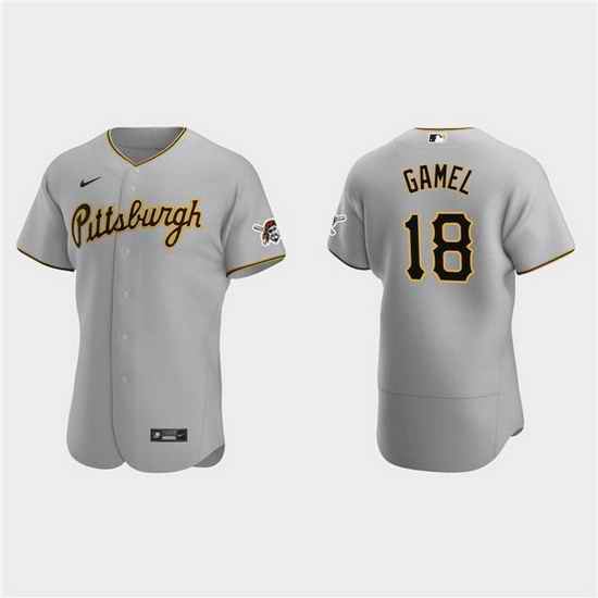 Men Pittsburgh Pirates #18 Ben Gamel Grey Flex Base Stitched Jerse