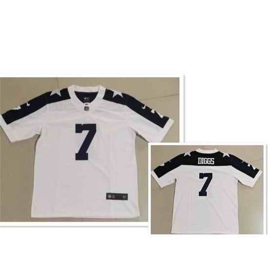 Men Dallas Cowboys #7 Trevon Diggs White Thanksgiving Vapor Untouchable Stitched NFL Nike Limited Jersey