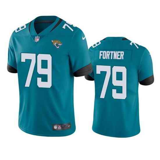 Men Jacksonville Jaguars #79 Luke Fortner Teal Vapor Untouchable Limited Stitched Jersey